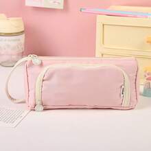時尚學生鉛筆袋,耐用牛津布,雙拉鍊,多色可選,男女通用 - Triangle Twill Pencil Case - 查看 13