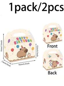 2/12/24 Stück süße Capybara-Themen-Geburtstagsgeschenkboxen, süße Party-Snack-Verpackungsboxen, geeignet für Geburtstagsfeier-Zubehör, Babyparty-Geschenke, Capybara-Themen-Feier, Geburtstags-Gastgeschenke, Party-Tischdekoration, Feiertags-Party-Snack-Behälter - mehrfarbig - Übersicht 10