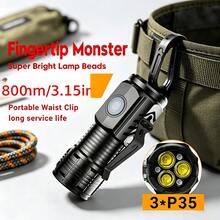 5PCS Mini LED Flashlight Rechargeable USB Camping Lantern Portable Outdoor Light For Hiking Exploring Emergency Use - Flashlight - View 3