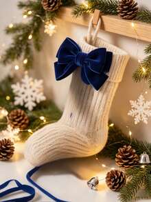 Flocked Ribbon Christmas Ribbon Suitable For Christmas Gift Wrapping, Christmas Wreath Decoration, Christmas Tree Decoration, Flocked Satin Ribbon Bows 1/4 Inch X 10 Yards (Multiple Sizes Available) With Paper Spool For Easy Storage - Dark Blue Size 10 - View 5