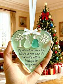 1/3pcs Heart-Shaped Acrylic Friendship Pendant, Bohemian 2D Flat Inspirational Text Charm, Home Decor, Room Decoration, Women's Gift, Meaningful Best Friend Keepsake, Birthday Gift, Backpack & Car Rearview Mirror Hanging Ornament, Wedding & Valentine's Day Pendant, Back To School Essential - Multicolor - View 6