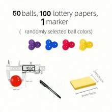 1/50pcs Detachable, Portable Red Raffle Box Set, Easy To Assemble, Includes Balls And Sticky Notes, Aluminum Frame Lucky Draw Box, Suitable For Annual Parties, Store Promotions, Birthday Parties, Salons, Community Events - All Red - View 6