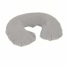 Inflatable U-Shaped Travel Pillow For Neck Support, Portable Plastic Neck Cushion For Airplane, Train And Car, Ergonomic And Foldable Design, Navy Blue - 灰色 - 查看 8