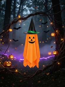 Halloween Hanging Pumpkin Decor - Set Of Hanging Pumpkin And Ghost Decorations, Spooky And Scary Pumpkin Ghost Decor, Suitable For Indoor And Outdoor Hanging Decorations For Garden, Yard, Window, Entrance - View 3