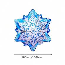 3pcs Blue Snowflake Aluminum Foil Balloons, Winter Theme Balloons For Christmas, New Year, Birthday Party Decoration - Multicolor - View 5