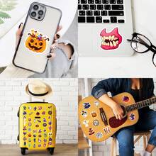 50pcs Halloween Pumpkin Ghost Bat Element Stickers, Waterproof DIY Scrapbook Decoration Stickers, Scrapbook Supplies, Wall Decor, Bedroom Decor, Home Decor, Room Decor, Waterproof Vinyl Stickers, Suitable For Envelopes, Water Bottles, Computers, Notebooks, Phones, Luggage, Notebooks, Refrigerators And Other Items. - Multicolor - View 9