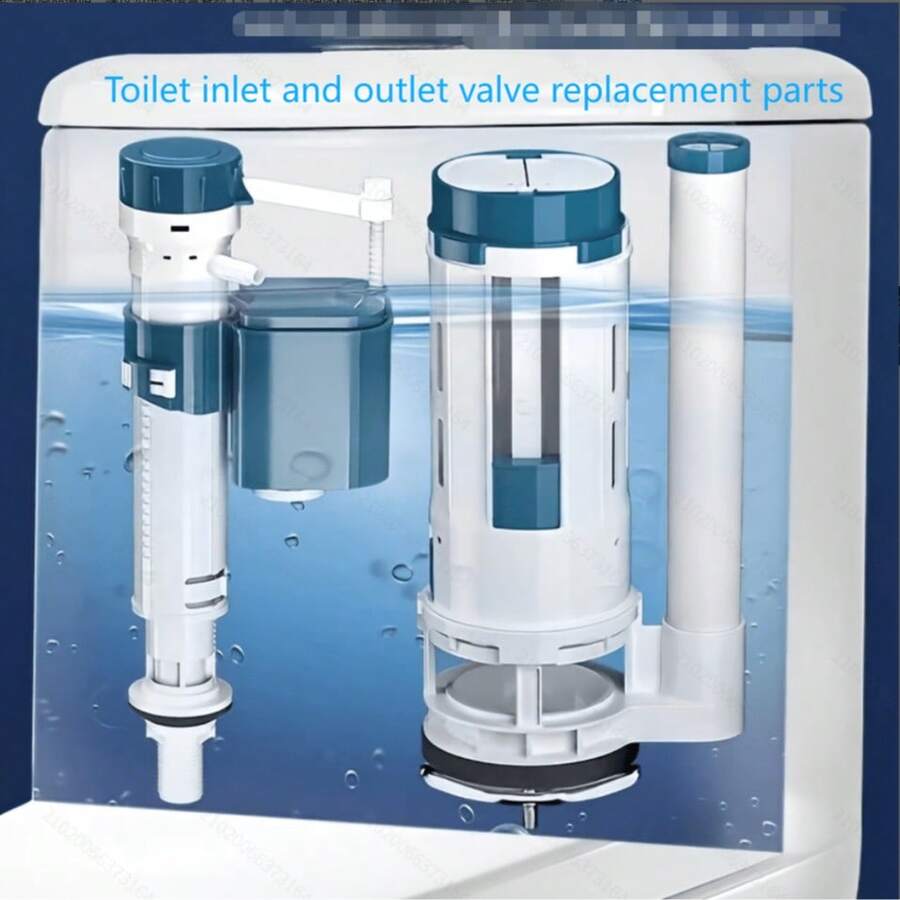 Leak-Proof & Water-Resistant Toilet Tank Repair Kit, Adjustable Height & Angle Fill Valve, Manual Flush Switch, Quiet & Water-Saving, Silicone Sealing Ring, Easy DIY Installation, Corrosion-Resistant, Suitable For Most Home And Hotel Toilet Replacement Parts - General Purpose - View 1