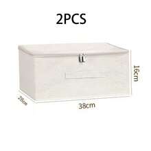 Dual-Purpose Home Storage Bin, Thickened Foldable Linen Storage Box With Lid, Stackable Dust-Proof Container, Suitable For Snacks, Clothes, Toys, Kitchen, Pantry, Bedroom Storage And Organization - Beige - View 14