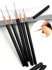 5pcs Nail Art Liner Brush Set - Suitable For Fine Line Drawing And Detail Painting, Essential Nail Art Tool - Multicolor - View 10