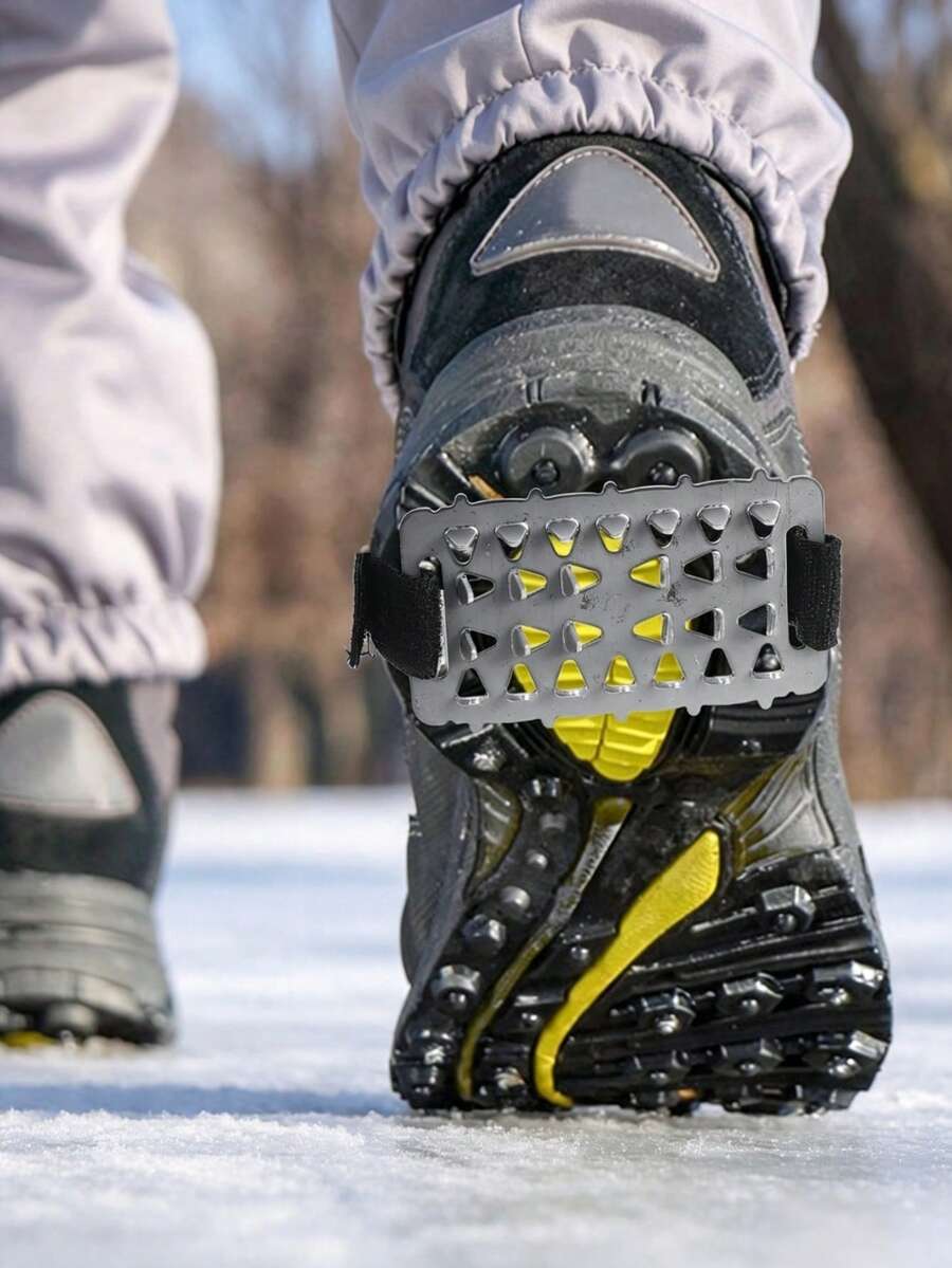 Anti-Slip Shoe Spikes, Simple Ice Crampons, Hook And Loop Fastening, Slip-On Traction Shoe Pads, Snow Chains, Universal Fit, Ice And Snow Traction Device; Suitable For Daily Commuting, Outdoor Activities, Etc. - Multicolor - View 1
