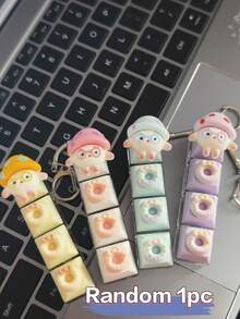 1pc Keyboard Keycap Keychain Stress Relief Fidget Toy, Mechanical Keyboard Switch Tester, Keyring, Desktop Decoration, Phone Charm, Creative Novelty Anti-Anxiety Pop Fidget Toy - Multicolor - View 6