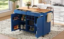 Modern Sideboard Blue With Storage Space - Blue - View 11