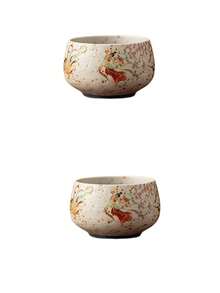 2pcs/1pc Vintage Ceramic Cup, Dunhuang Flying Apsaras Red Tea Cup, Ceramic Vintage Arhat Master Cup, Personal Tea Cup, Water Cup, Gift Cup, Suitable For Home Use, Gift, Party - Multicolor - View 9