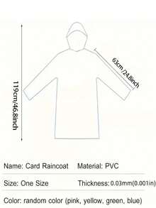 1/2/5/6/10/13/20/30pcs Solid Color Windproof PE Portable Compressed Adult Universal Raincoat, Random Color Pocket Storage Design, Outdoor Hiking, Camping, Fishing Emergency Rain Protection Gear - Card Raincoat - View 2