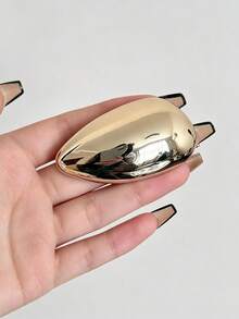 Smooth Teardrop Metal Brooch, Multifunctional Suit Waist Tightening Clip, Minimalist Solid Color Coat & Dress Decorative Pin - Multicolor - View 7