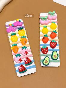 20pcs Random Color Fruit Hair Accessories Daily Decorative Hair Ties - Multicolor - View 6