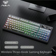 AULA 99-Key Wireless Mechanical Tactile Keyboard And Mouse Combo, RGB Backlit, 3-Mode Gaming Keyboard, USB External Bluetooth Computer Keyboard And Mouse, Compatible With PC, Laptop, Mac - View 13
