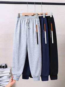Random 3 Pieces Set, 1-Piece Sent Tween Boy Letter Print Athletic Long Pants - Multicolor - View 2