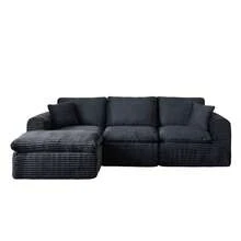 3-IN-1 CUSTOMIZABLE CONFIGURATION: Unleash Your Creativity! 3 Independent Modules Easily Combine Into An L-Shape, A Straight Sofa, Or A Daybed. - 黑色 - 查看 10