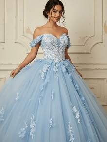 Wedding Dresses - Light Blue - View 3