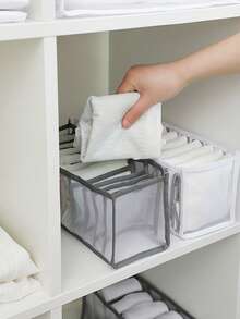1pc Foldable Underwear Storage Box,Mesh Drawer Organizer For Bra,Socks,Lingerie,Ties,Towels,T-Shirts,Cosmetics And Baby Items,Breathable Closet Storage Bin,Portable Wardrobe Organizer For Home,RV,Travel,Office Gift - View 5