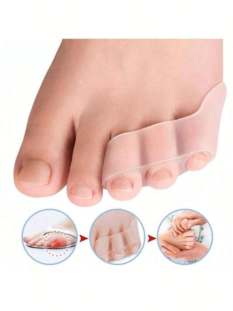 2pcs/Pack Pinky Toe Protector Silicone Toe Caps, Soft Premium Silicone Toe Protectors To Prevent Blisters And Friction, Suitable For Casual Shoes, Sports Shoes, High Heels, Pointed Toe Shoes - Multicolor - View 1