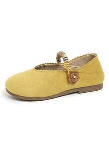 1 Pair Girls' Non-Slip Breathable Mary Jane Shoes, Toddler Walking Shoes, Student Shoes, Suitable For Spring, Summer, Autumn - Yellow - View 10