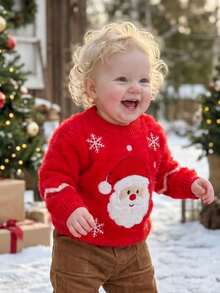 Baby Boys Knit Tops - Red - View 5