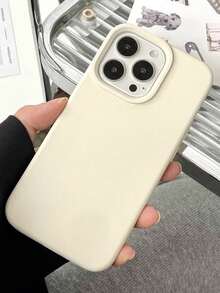 溝槽按鈕高品質液態矽膠手機殼，相容 iPhone 17 16 15 14 13 12 11 Pro Max，柔軟蠟感橡皮擦觸感，親膚舒適 - 古董白 - 查看 5