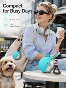 Pet Supplies: Portable Water Bottles For On-The-Go Use; Stainless Steel Hook-Style Spherical Silicone Folding Water Bottles; Portable Outdoor Travel Water Dispensers For Pets. Suitable For Cats And Dogs. - Water Bottle - View 7
