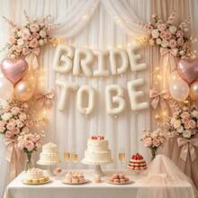 9pcs 16-Inch Cream White "BRIDE TO BE" Letter Balloons - Wedding Party Decorations, Perfect For Bridal Shower, Engagement Ceremony And Summer Events, Wedding Decor - View 6