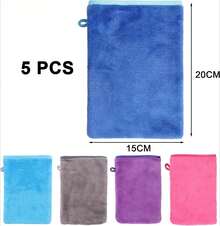 5er-Set Mikrofasertücher 15x20 cm mit Schlaufe in verschiedenen Farben - 5 Stück - Übersicht 2