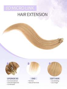 Nano Bead 8D 微環接髮 真人接髮 12-22英吋 直髮 自然黑 Nano環隱形迷你矽膠珠 MicroBead 接髮 女款 易佩戴 萬聖節裝扮與聖誕節適用 - S27A - 查看 6