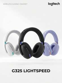 Logitech Headset Gaming Nirkabel G325: Audio HD 24-bit, mikrofon peredam kebisingan AI, kompatibilitas dual-mode Bluetooth 5.2 LIGHTSPEED dengan PS5/PC/Switch, daya tahan baterai 24 jam, ringan dan nyaman dipakai. - View 3