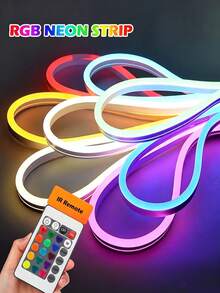 1/2/3/4/5m 柔性 RGB LED 霓虹燈條,附遙控調光,USB 供電,適用於萬聖節與派對裝飾、廚房氛圍燈、電視背景燈、直播化妝鏡、浴室鏡前補光燈條 - 彩色 - 查看 3