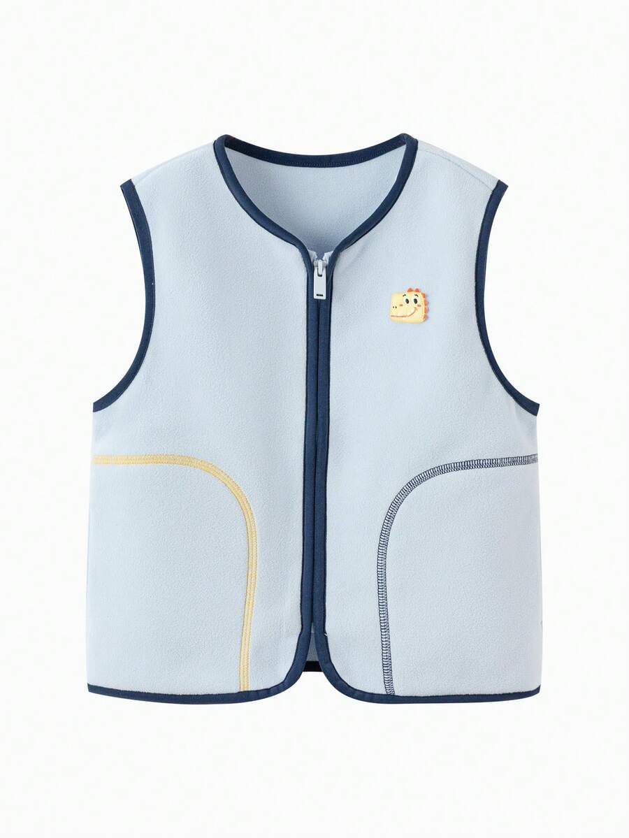 Balabala Kids Cozy Fleece Vest Warm Lightweight Layer For Boys And Girls - Blue Tint - View 1