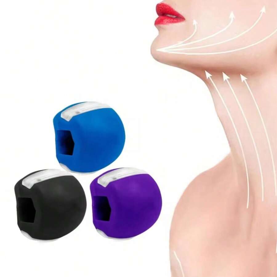 1pc Silicone Jaw Muscle Exerciser, For Training Jaw Muscles And Shaping Face, Adult Fitness Equipment - Black - View 1