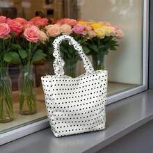 Canvas Large Capacity Pleated Tote Bag For Women - Multicolor - View 8