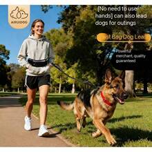 Hands-Free Adjustable Waist Belt With Dog Poop Bag Holder, Soft Padded Dual Handles, Retractable Elastic Strap With Reflective Stitching, Suitable For Dog Walking, Running, Jogging 25-110 Lbs (Approx. 11.3-49.9 Kg) Anti-Shock Running Dog Leash, Nylon Reflective Multi-Function Retractable Sports Waist Bag Pet Leash - Multiple Styles - View 3