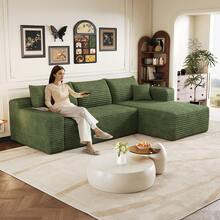 L Shape Cloud Sofa Green - Easy Assembly - Hijau 3 Kursi - View 2