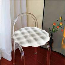 1pc, Washable Round Plush Decorative Carpet, Non-Slip Polyester Suede Bottom, 7mm Thick, Suitable For Living Room, Bedroom, Entrance, Small Rug, Decorative Carpet, Hallway, Halloween, Gift, All-Season, New Platform Style, Easy To Clean - White - View 5
