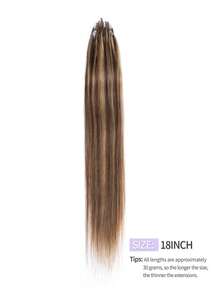 Nano Bead Hair Extensions 8d Micro Link Hair Extensions Human Hair Extensions 12-22inch Straight Human Hair Nature Black Nano Ring Invisible Mini Silicon Beads MicroBead Hair Extensions For Women Easy To Wear Halloween Costumes & Christmas - SP4/27 - View 5