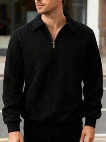 Men Knit Tops - Black - View 1