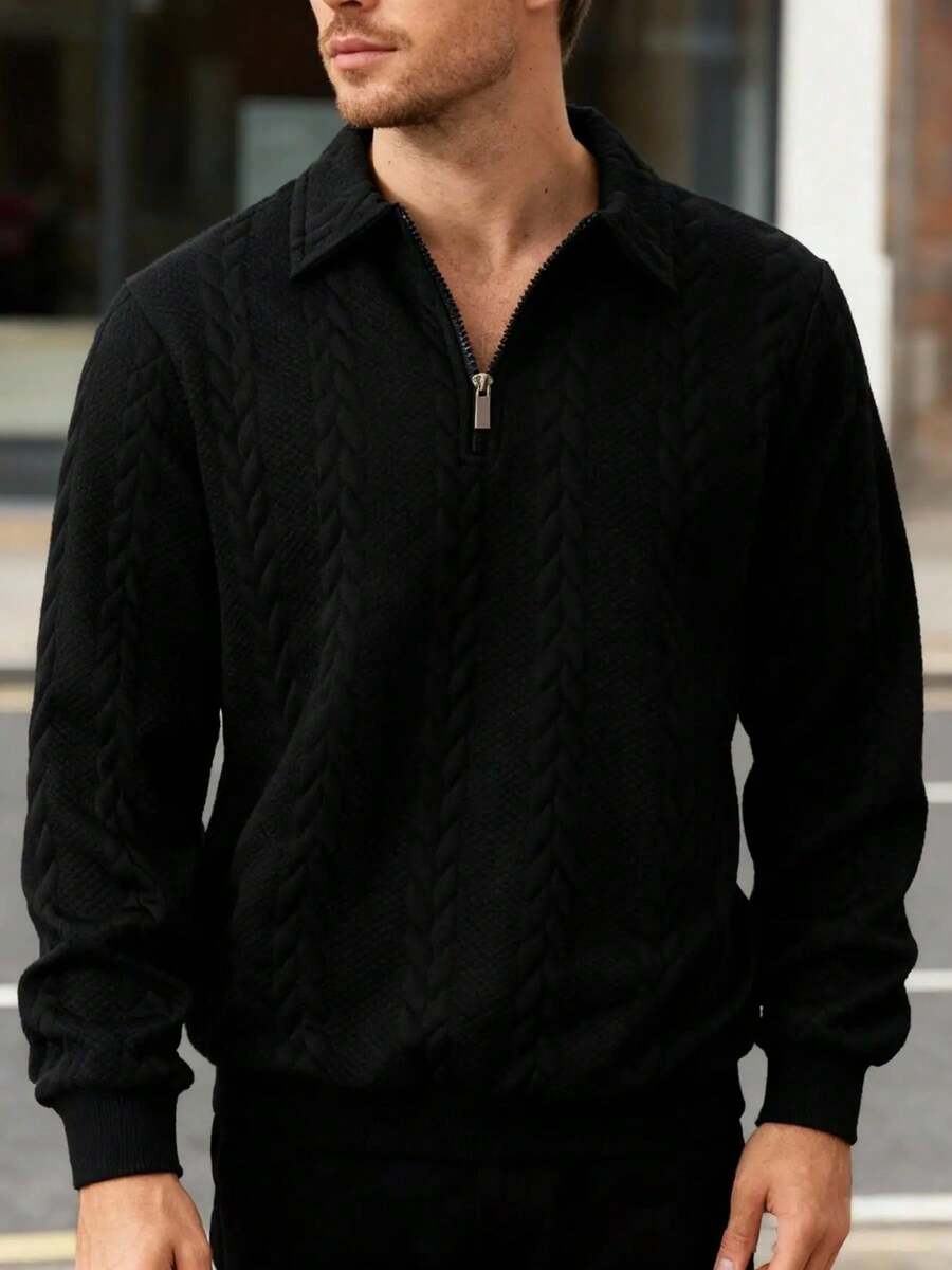 Men Knit Tops - Black - View 1