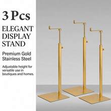 1/2/3pcs Stainless Steel Anti-Rust Adjustable Height Bag Hanger, Multi-Function Storage Rack For Bags, Jewelry, Necklaces, Space-Saving For Closet, Vanity, Boutique, Durable For Home & Commercial Use - 7-head Bending Of Round Inner Rod - View 10