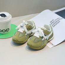 1 Pair Fashionable Baby Sneakers, Soft Breathable Fabric, Lightweight Shock-Absorbing Non-Slip Sole, Caring For Baby's Little Feet. Multiple Colors Available, Suitable For Running And Jumping, Must-Have For Cute Babies! - Green - View 2