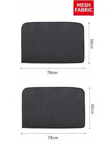 1/2pcs Magnetic Double Layer Car Rear Side Window Sunshade, Full Privacy / Semi-Blackout Options, Front & Rear Window Sun Protection Curtain; Magnetic Double Layer Car Window Sunshade, Achieves Full Blackout Privacy Or Semi-Blackout Effect, Fits Side Windows & Rear Windshield - Multicolor - View 13