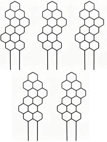 1pc Hexagonal Plant Stand, Practical Gardening Tool, Made Of Multiple Interconnected Hexagonal Hollow Design, Vertical Rectangular Shape, Easy To Insert Into Soil, Stable Support, Suitable For Most Potted Plants, Vines Can Climb Through Hexagonal Holes - Multiple Styles - View 19
