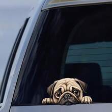 Cute Cartoon Dog Car Stickers, Vinyl Decals For Glass, Metal, Plastic And Ceramic Surfaces, Glossy Finish. Fun And Creative Motorcycle Accessories, Self-Adhesive Animal Theme - 1pc - View 3