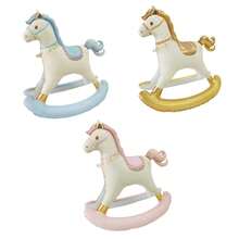 Large 3D Standing Rocking Horse Foil Balloon, Cream Vintage Inflatable Carousel Horse Balloon, Blue Pink Gold Options, Baby Shower - Rocking Horse - View 14